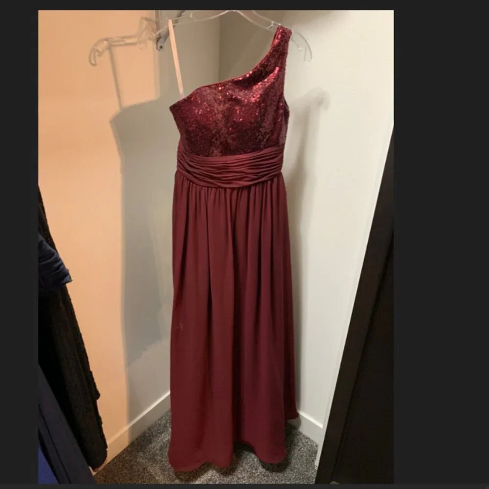 Christina Wu, Burgundy Bridesmaids dress